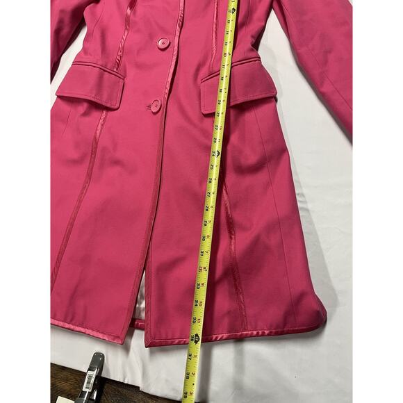 VTG Y2K Banana Republic Pink Trench Coat Womens S Coquette Preppy Chic - Picture 10 of 15